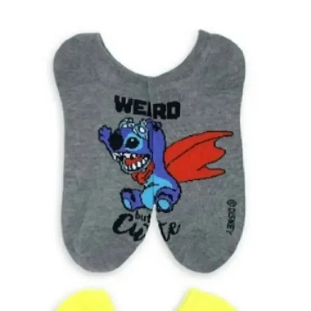 Disney‎ Stitch Colorful 3 Pairs No Show Socks NWT